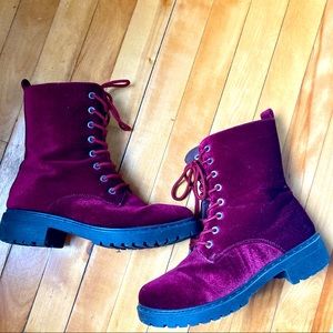 Maroon Combat Boots